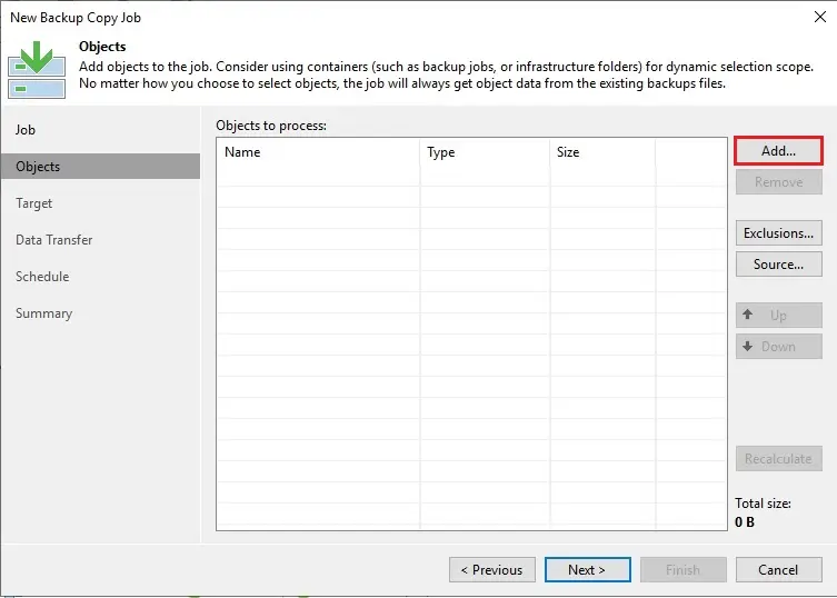 veeam backup copy object