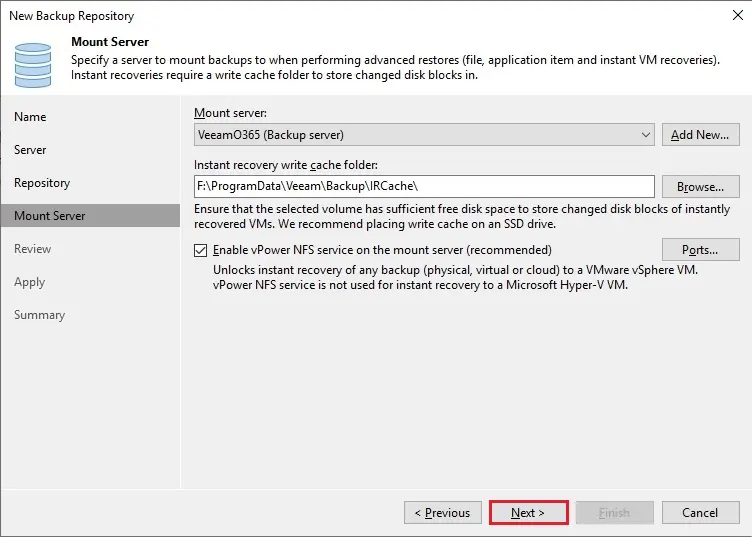 veeam backup repository mount