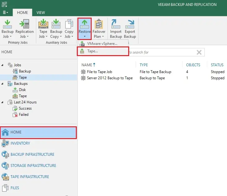 veeam console