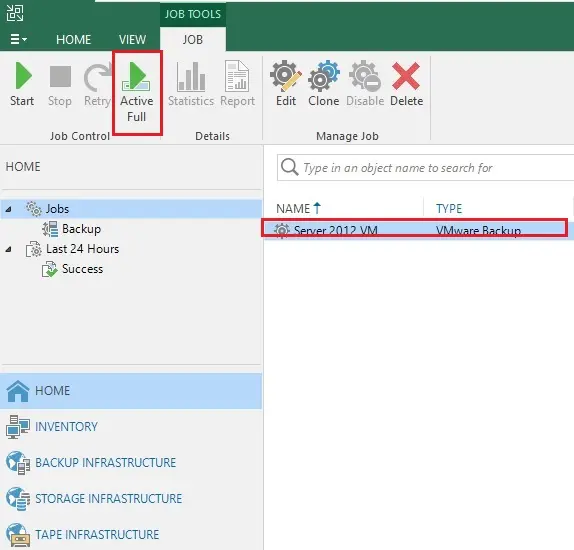 veeam console backup