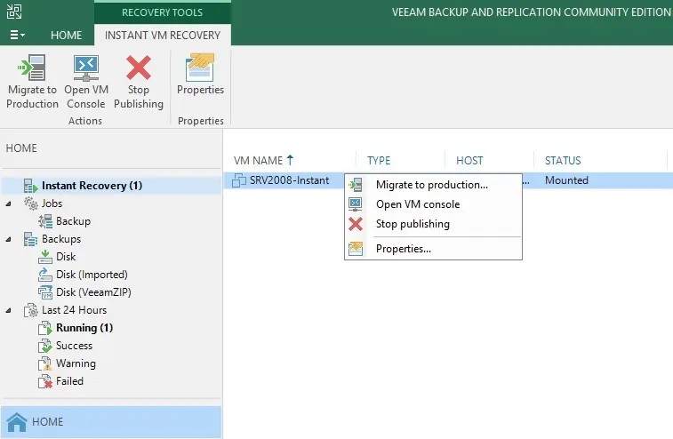 veeam instant recovery