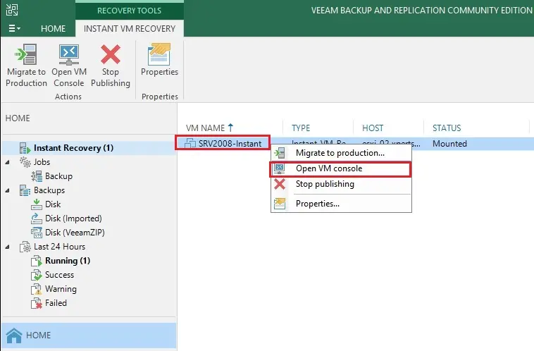 veeam instant recovery