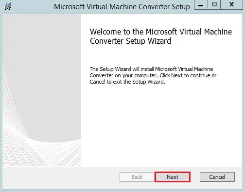 virtual machine converter wizard