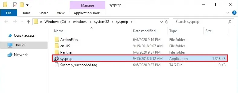 windows folder sysprep