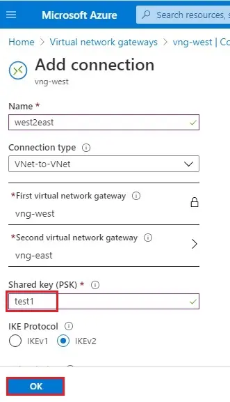 add virtual network gateway