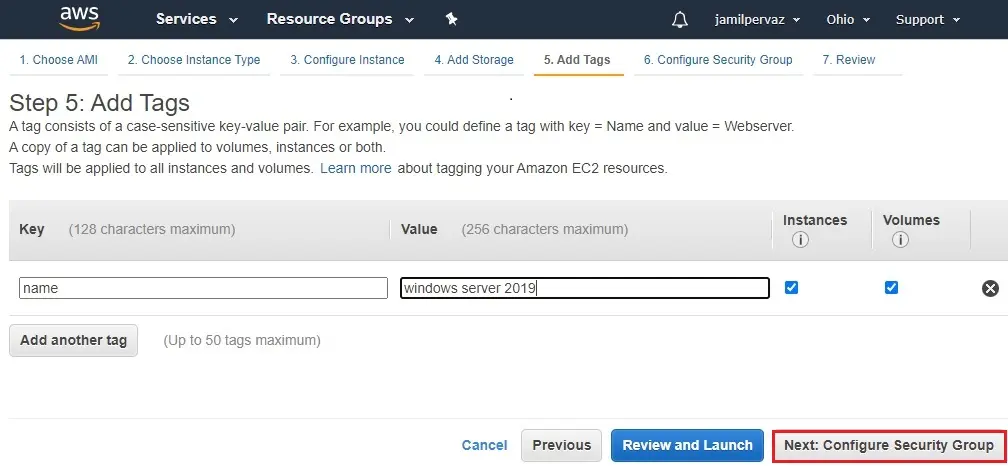 aws add tags