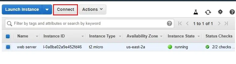 aws instance running