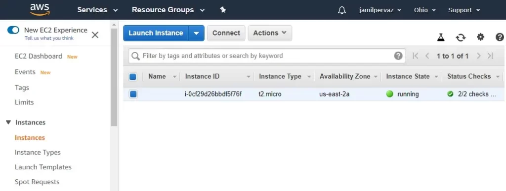 aws management console instances