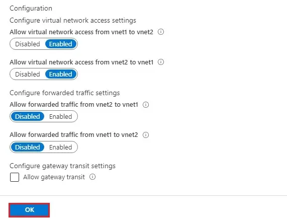 azure configure gateway transit