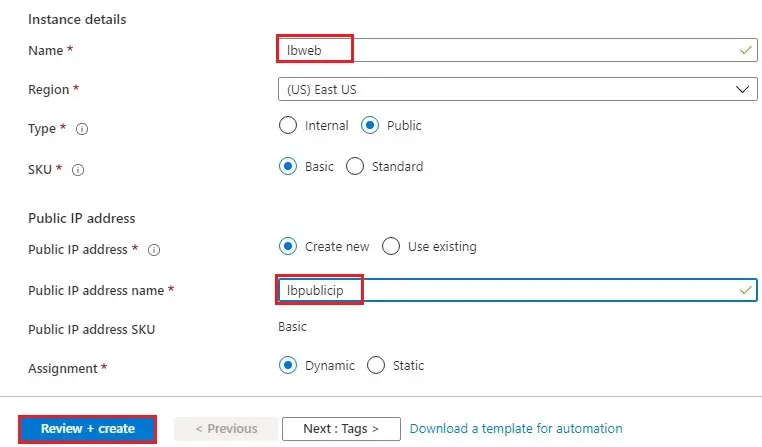 azure create load balancer