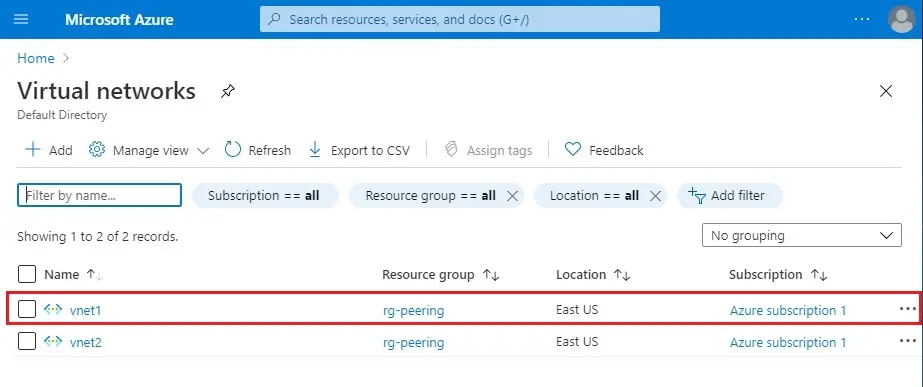 azure create virtual network