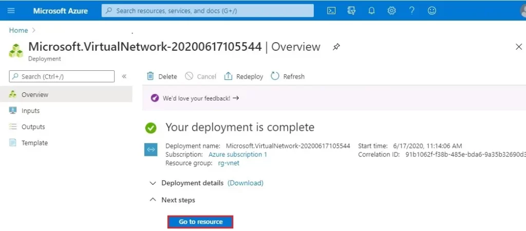 azure go to resource