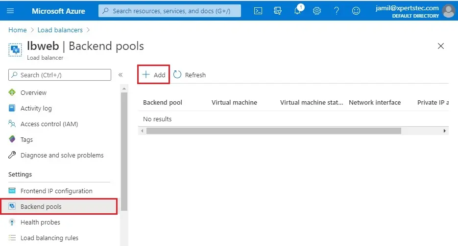 azure load balancer backend pool