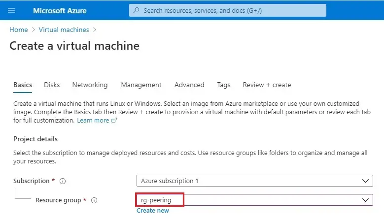 azure new vm wizard