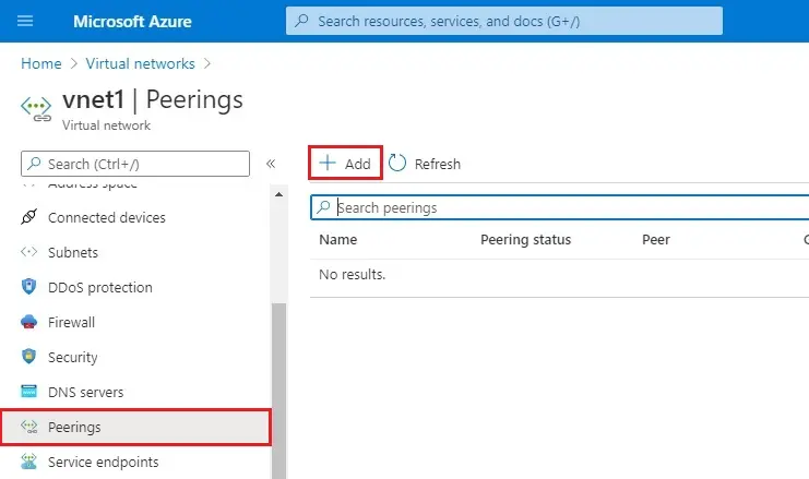 azure vnet peering