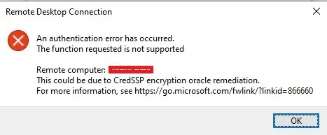 credssp encryption oracle remediation