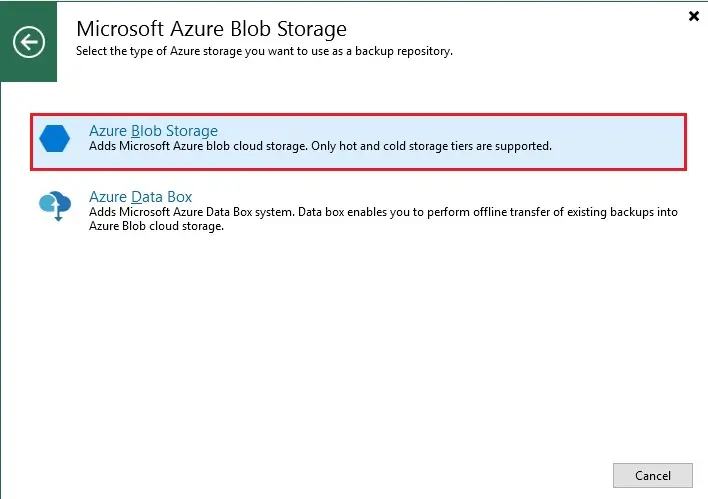 veeam azure object storage