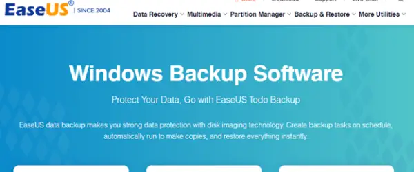 EaseUS windows backup software