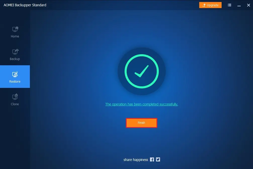 aomei backupper file restore finish