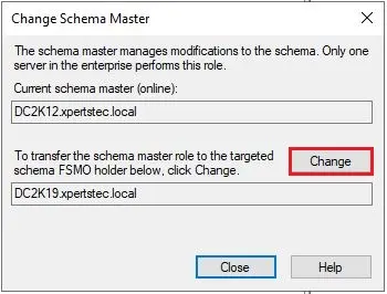 change schema master change