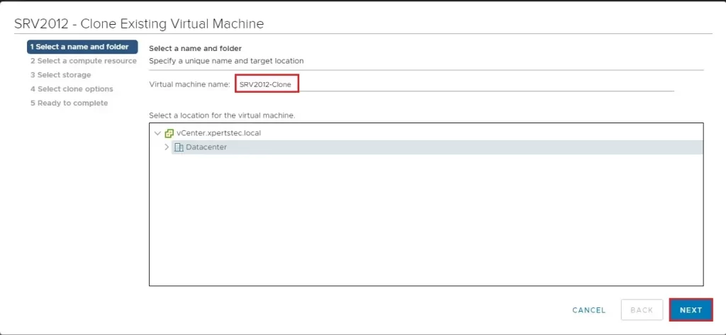 clone existing virtual machine