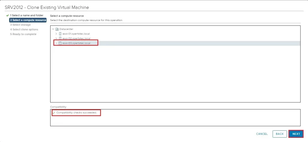 clone select compute resource