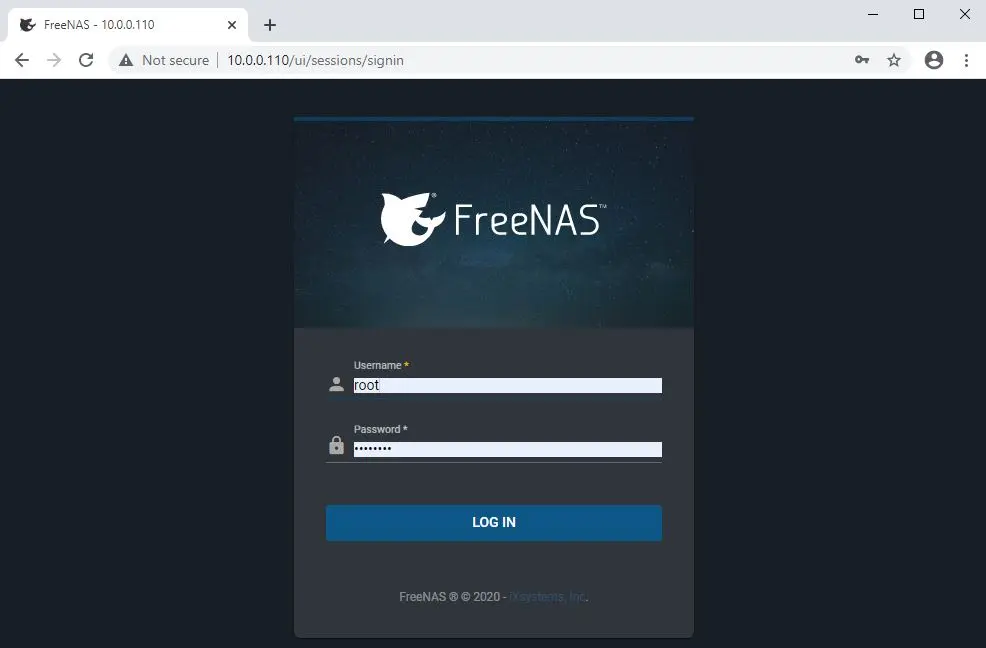 freenas login