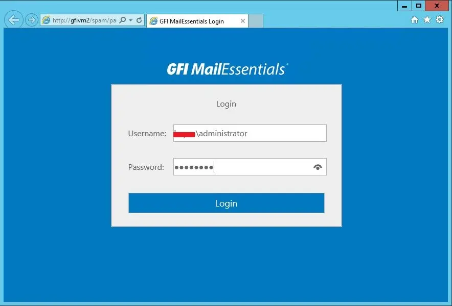 GFI MailEssentials login