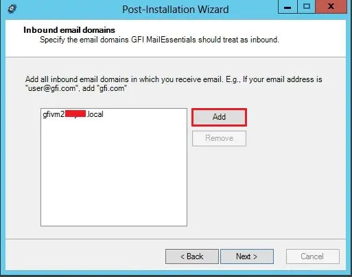 gfi post installation wizard inbound