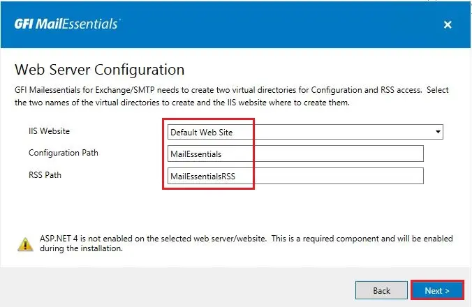 gfi web server configuration