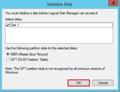 initialize disk