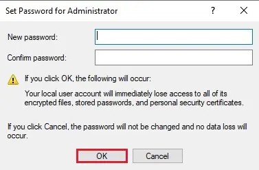 set password for administrator