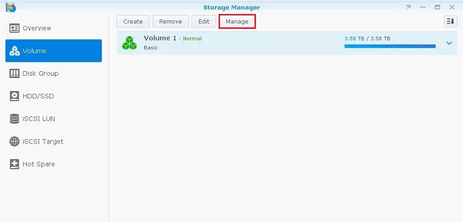 synology storage manager hdd