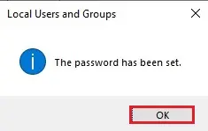 the password has been set