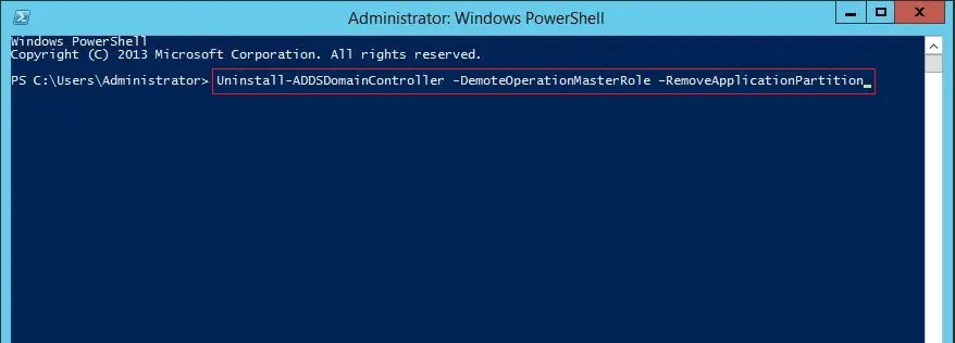 uninstall-addsdomaincontroller