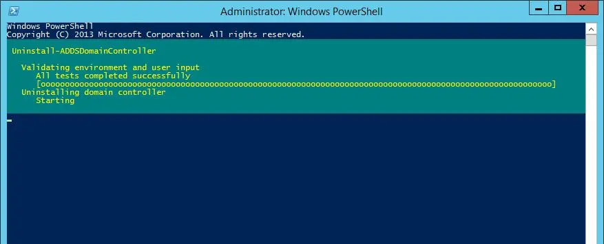 uninstalling domain controller powershell