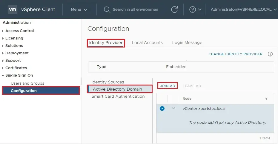 vcenter active directory domain 