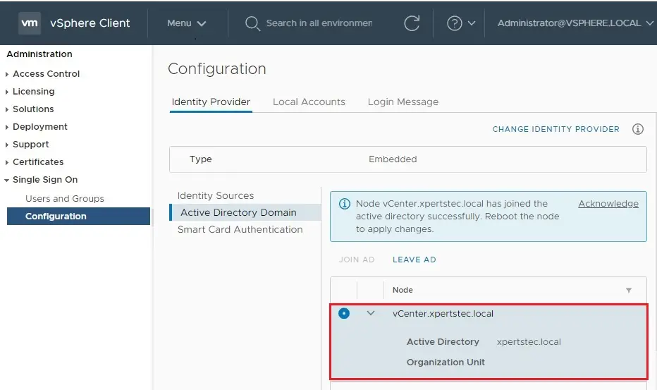 vcenter active directory domain 