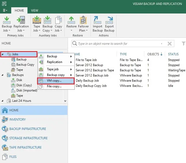 veeam console home