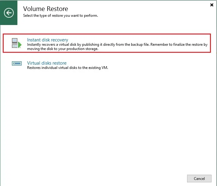 veeam instant disk recovery