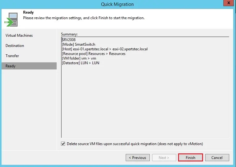 veeam quick migration ready