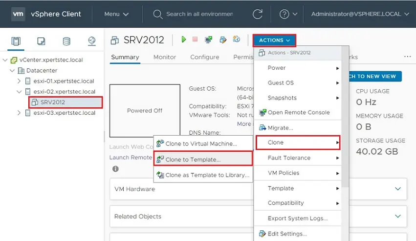 vsphere clone virtual machine