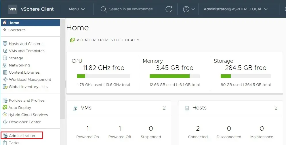 vsphere vcenter client