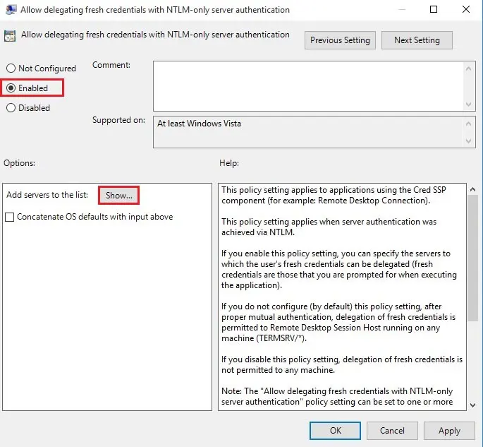 allow delegating fresh credentials