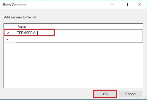 allow delegating saved credentials