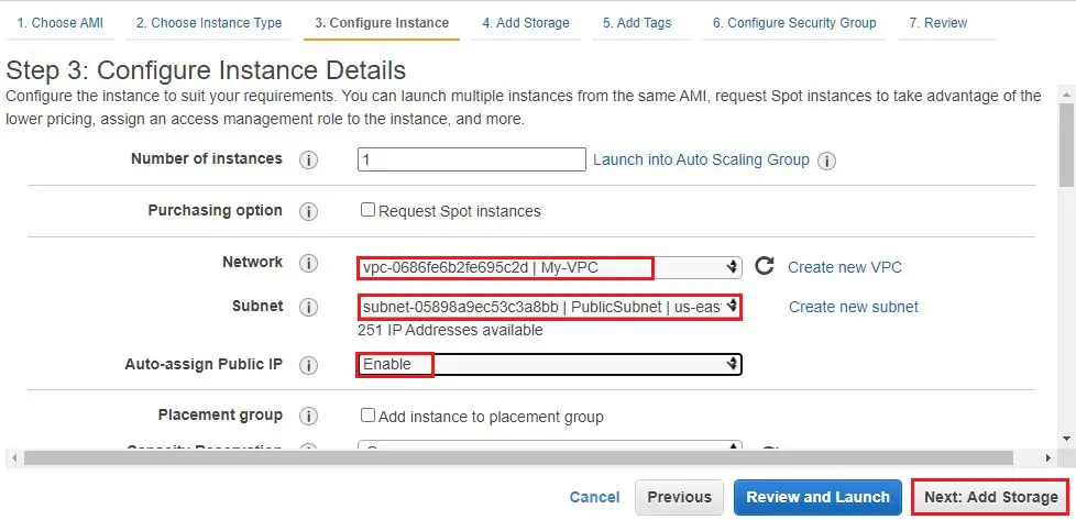 aws configure instance details