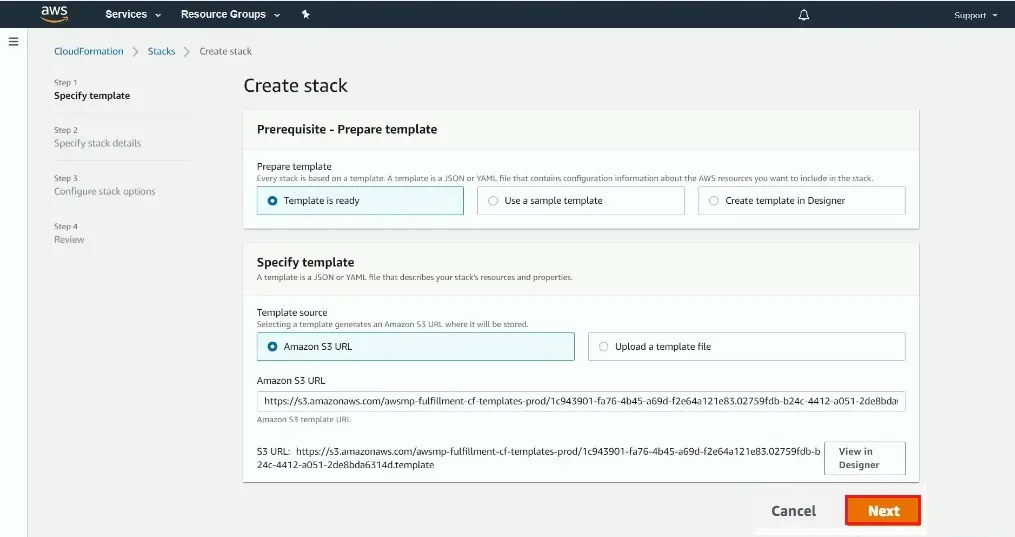 aws create stack