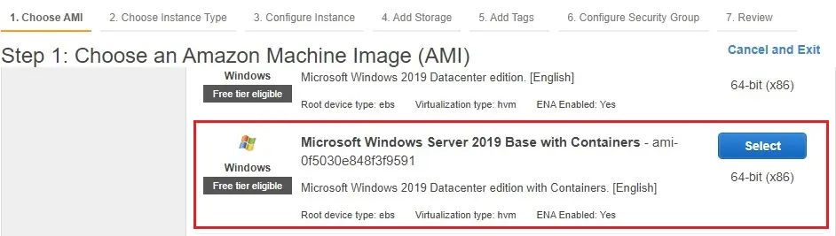 aws instance choose ami