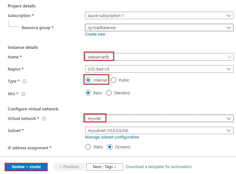 azure create load balancer