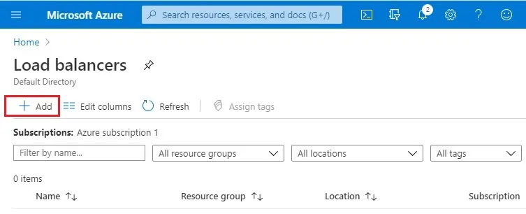 azure create load balancer